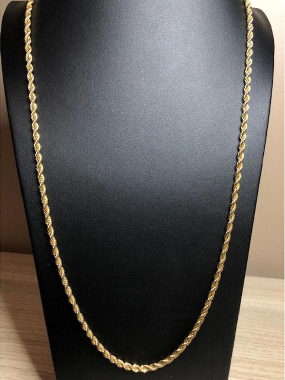 B3583 Premier Designs Gold Tone Rope Chain Necklace 30" Long Chunky 4mm